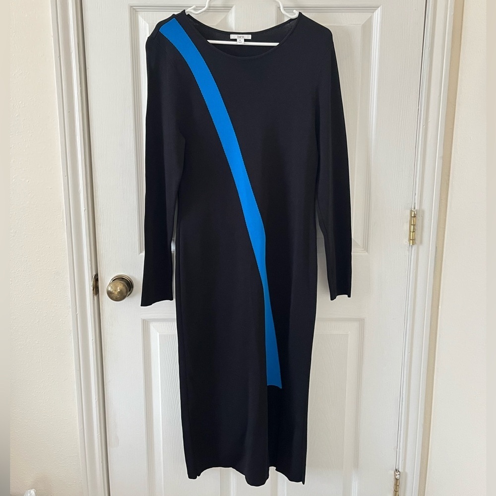 Bar III Black Dress with Blue Accent Stripe